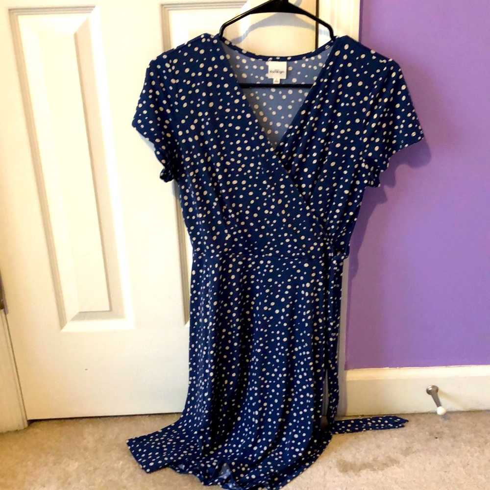 Size Small Kaileigh Blue Polka Dot Dress